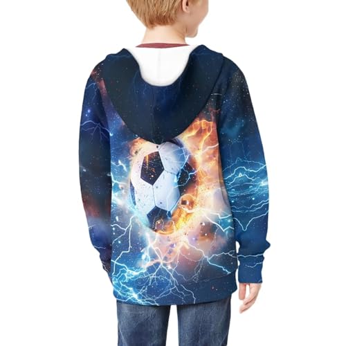 Kids Boys Long Sleeve Zipper Hoodies Full Zip Up Hooded Sweatshirt Unisex Soft Sweatshirts Coat for 6-16 Years4