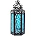 Vela Lanterns Moroccan Style Candle Lantern, Medium, Blue Glass
