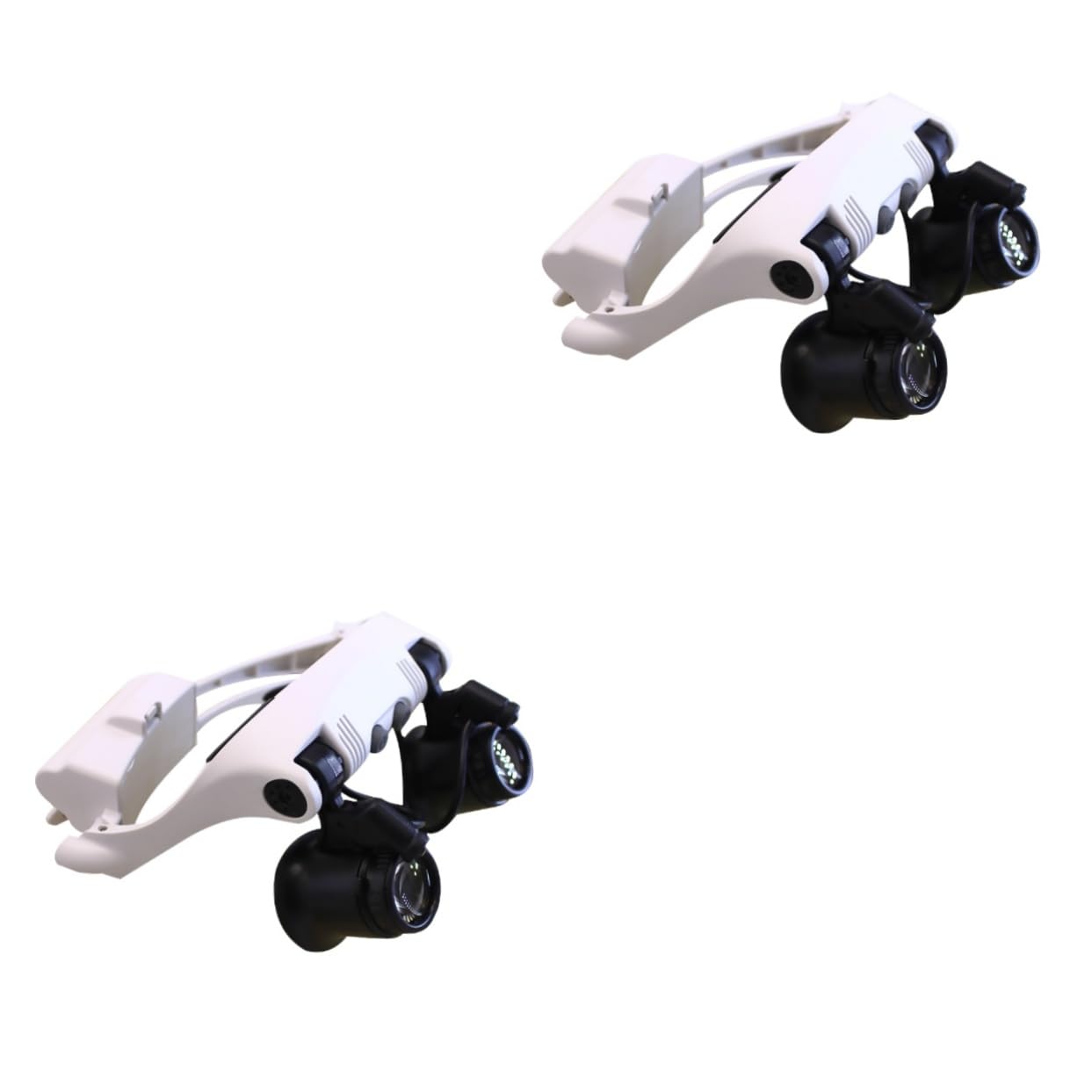 FRCOLOR 2 Piezas de luz LED Lupa con luz LED Diademas lámpara de Aumento Lupa de Visera Lupa de Montaje en la Cabeza con Faro ópticas para Reparar y tasar