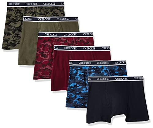 CHEROKEE Little Boys 6-Pack Tag-Free Cotton Performance Boxer Brief Underwear