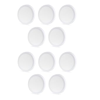 DMT DMAK Multi Traders 12 Watt LED Round Ceiling Surface Panel Light (Warm White, Pack of 10)