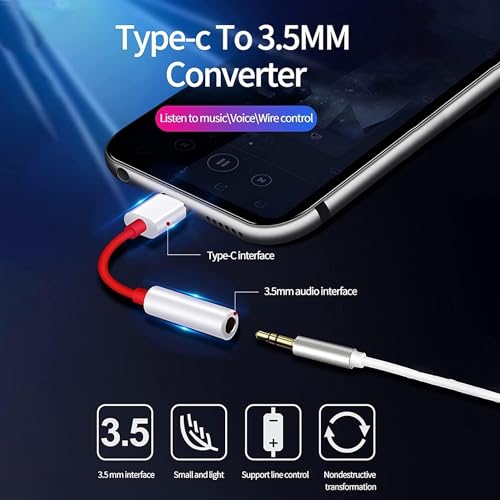 Image of Original USB Type C to 3.5mm Audio Jack, USB Type C,Headphone Converter Cable Stereo Jack Splitter Compatible With Oneplus 12 /12R 11 /11R 10pro /10T /10R 9 (3+3 Month Warranty) (ONPLS-Audio-JCK)