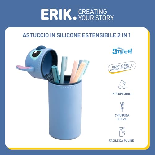 Grupo Erik: Astuccio Portamatite Stitch | Astuccio Scuola Verticale di Disney Stitch, Portapenne da Tavolo Disney Stitch, Stitch gadget, Cancelleria Stitch - 2