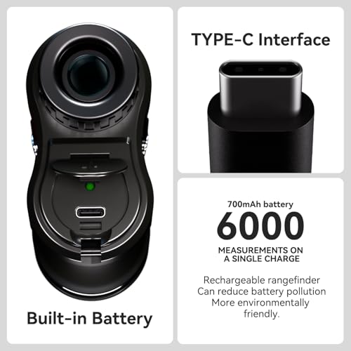 BOSEAN Golf Entfernungsmesser mit Slope, 1200Yards Aufladbar Golf Rangefinder mit Flag-Lock und Vibration, Scan Modus, Entfernungsmesser mit 7X Vergrößerung