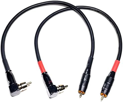 CNCESS RCA Right Angle to Straight Type Male to Male Preamp Jumpers Patch