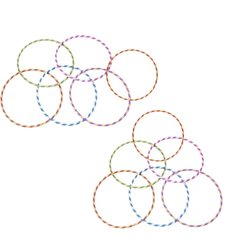 PriceKingX Multicolor Stripy Glitter Hula Hoops Kids Adults Outdoor Exercise Eye-Catching Stripy Glitter Design Durable & Lightweight Safe Activities Ideal for Games (12, medium)