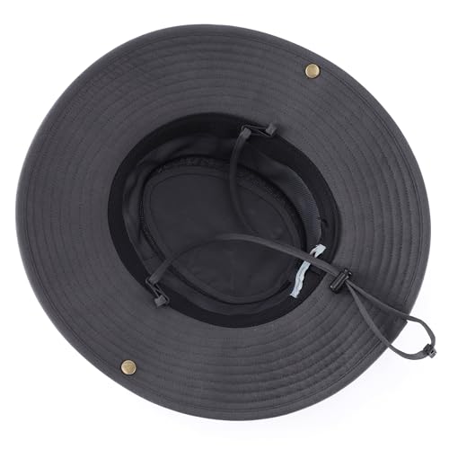 Image of Home Prefer UPF 50+ Wide Brim Sun Hat Mesh Crown Foldable Cotton Bucket Cowboy Hat for Men Safari Golf Fishing Beach Garden