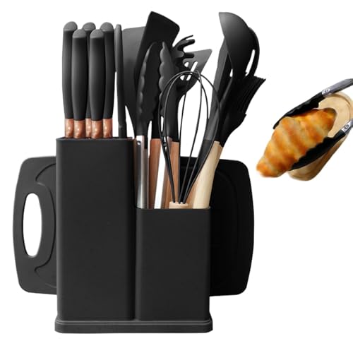 Zitreeqs Utensilios De Cocina | Kit 19 Piezas Silicona Antiadherente Resistente al Calor y | Juego de Accesorios Culinarios - Para Hogar Casa Interior Apartamento Encimera Cocina Familia
