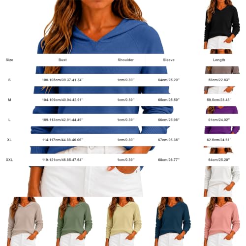 Hoodies Sweaters for Women Knit Casual Oversized Lightweight Warm Sweater Blue L - image 4