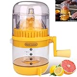 Manual Hand Crank Juicer - Portable Orange Squeezer Manual for Oranges, Lemons & More Hand Operated Fruit Juice Press for Home & Outdoor Use