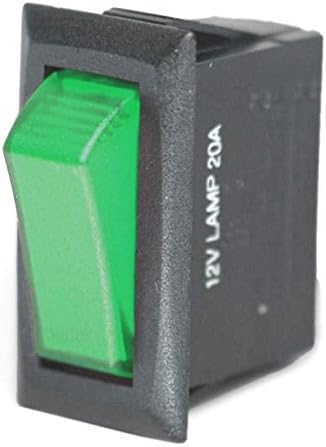 Off / On 20 Amp Rectangular Rocker Switch Lights Up Green When Switch Is Turned On