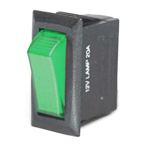 Off / On 20 Amp Rectangular Rocker Switch Lights Up Green When Switch Is Turned On
