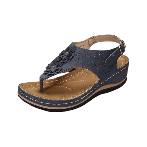 Chanclas para mujer, talla 6, sandalias brillantes para mujer, cómodas, sandalias de vacaciones para mujer, color azul bebé, champán, plantar, 7 5, Blue, 36.5/36 EU