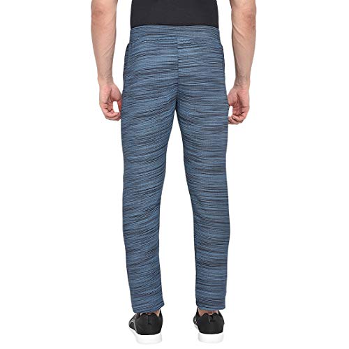 Image of BEEVEE Mens Navy Printed Stretch Elasticated Knits Trackpant with Drawstring.