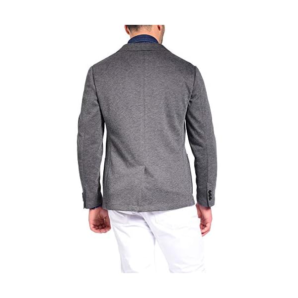 Craft & Soul Men's Slim Fit Casual Comfort Knit Blazer Sport Coat Jacket Charcoal Grey - Image 3