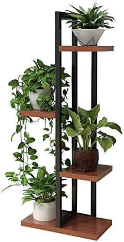 Plant Stand Flower Pot Holder Metal Wood Indoor Outdoor 4 Tiers Flower Shelf Rack Planter Storage Holder in Garden Balcony Patio Living Room Patio Lawn & Garden
