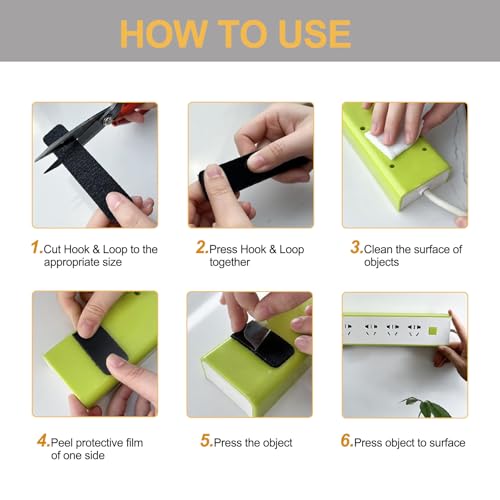 Image of 20Pairs Heavy Duty Hook and Loop Strips with Adhesive, 1x4 Inch Double Sided Mounting Tape for Wall Hanging, Home Office Organization, No Damage Strong Hold - Black (20 Sets, 40Pieces Total)