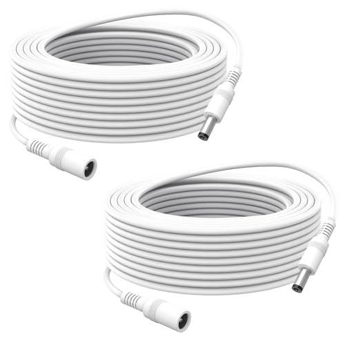 2-Pack 5M DC Power Extension Cable 5.5mm x 2.1mm Male to Female Compatible with CCTV Camera Tapo Camera LED Strip Router - DC Power Cord & Tapo Extension Lead