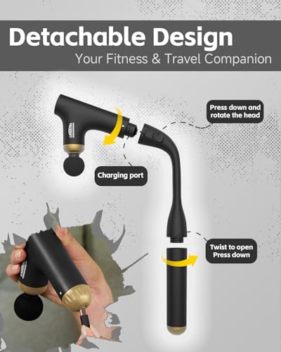 3-in-1 Muscle Massage Gun Deep Tissue with Long Handle, Handheld Massager - Image 3