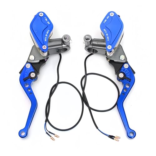 Levier de frein de moto universel 22mm hydraulique bleu pour guidon 7/8 pouces