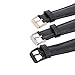 Tivole Leather Watch Band Strap Compatible with Samsung Galaxy Watch 46 mm/Gear S3 Frontier/Gear S3 Classic/LG/Huawei/Xiaomi w/Stainless Steel Clasp (Rustic Black w/Silver Buckle)