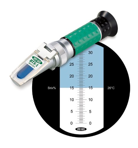 Vee Gee Scientific BTX-1 Handheld Refractometer, with Brix Scale, 0-32%, +/-0.2% Accuracy, 0.2%