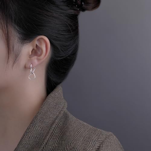 SLUYNZ 925 Sterling Silver Heart Hoop Earrings for Women Teens Sweet Love Hoop Earrings Double Heart Earrings3