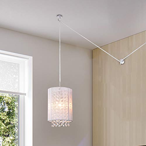 Plug In Pendant Lights Mini Crystal Pendant Lighting White Plug In Chandelier 1 Light Hanging Light Fixture #TOP1
