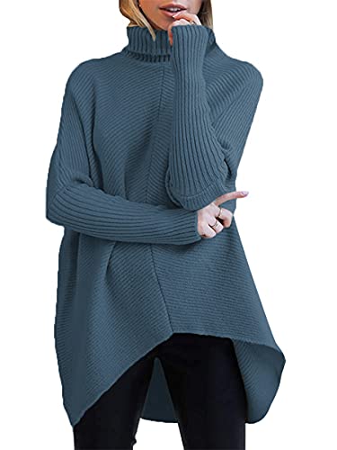 ANRABESS Womens Oversized Turtleneck Batwing Long Sleeve Casual Cozy Baggy