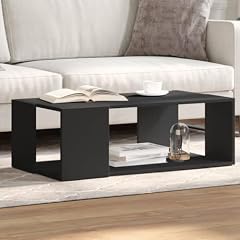 Willood Tavolino da Salotto Nero 89,5x48x30 cm in Legno Multistrato