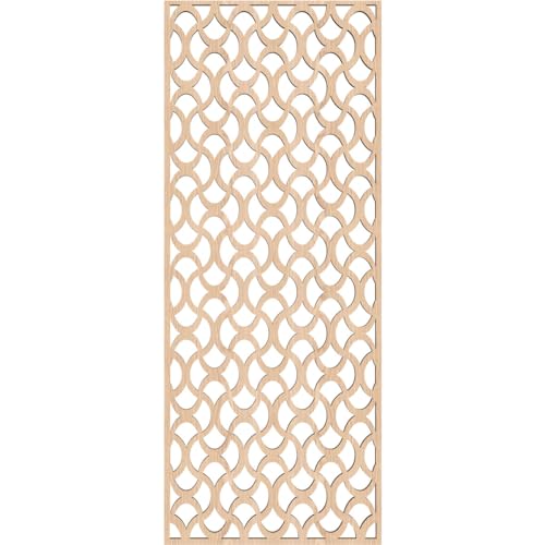 Image of Resort Decorative Pierced Fretwork Wood Wall Panels, 11 3 /8 inchW x 29 3 /8 inchH x 3 /8 inchT, Red Oak