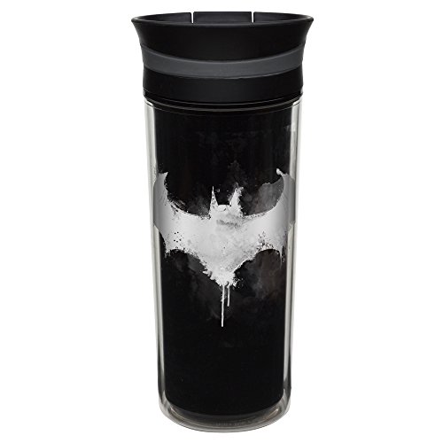 Zak! Designs Insulated Travel Tumbler featuring DC Comics Batman Graphics, BPA-free and Break-resistant