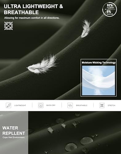 G Gradual Men's Shorts Lightweight Athletic Shorts Army Green 5