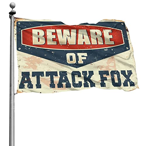 Drapeaux chambre filles Beware of Attack décoration murale renard grand