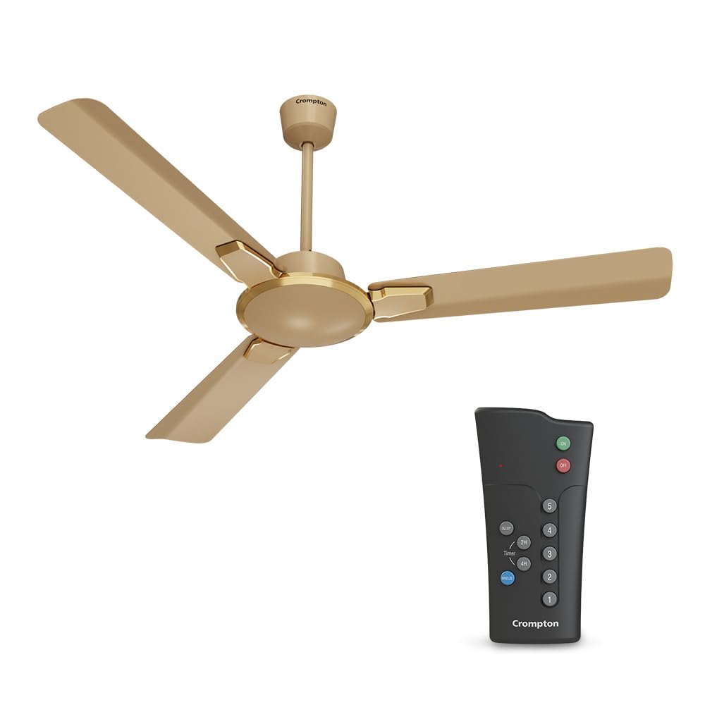 Crompton Premion Aura2 BLDC 1200mm Designer Ceiling Fan | Remote Control | BEE 4 Star Rated | Energy Efficient | Superior Air Delivery | Low Noise | 4 Year Brand Warranty | Birken Effect Gold-image-18