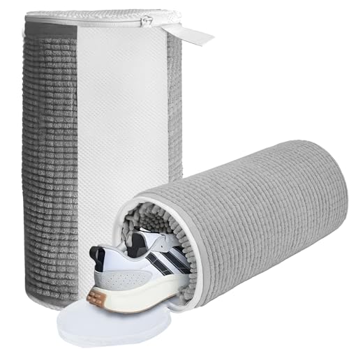 Ezkamfort Shoe Washing Machine Bag,Fuffy Fibers Keep 360° Wrap-Around Cleaning,Trainer Washing Machine Bag,Shoe Laundry Bag With Durable Hidden Zipper Reusable Shoe Cleaning Bag For Sneaker-2PCS