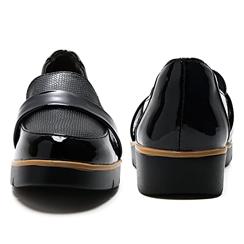 Image of UZB Slip On Loafers for Womens Leather Comfort Memory Foam Dress Shoes
