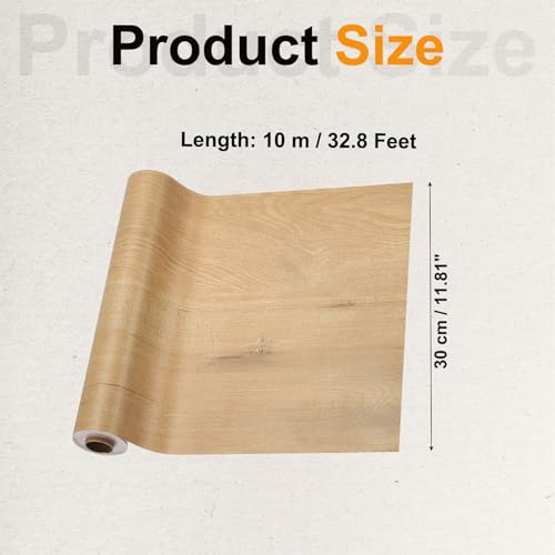 Image of PATIKIL Wood Grain Tape 12 inch x 32 ft, Self-Adhesive Wood Texture Repair Tape Realistic Wooden Effect Patch for Furniture Cabinets Floor Walls, Birch