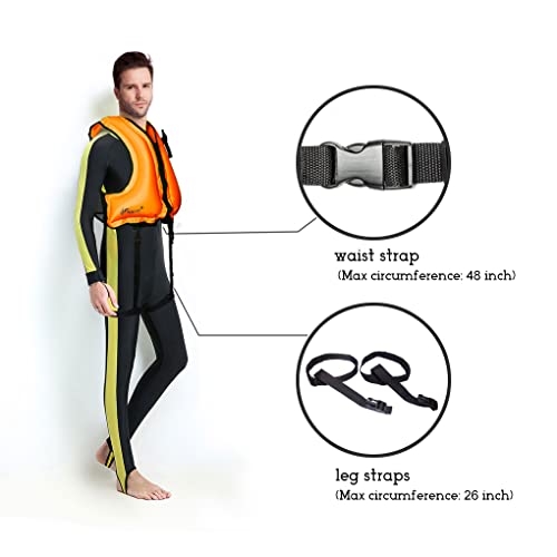Image of NAXER Inflatable Buoyancy Jackets Snorkel Vests for Adults Kayak Kayaking Snorkeling Suit 90-200 lbs Easy Swimming Boating Paddleboarding Water Sports
