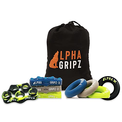 X-TREME ALPHA GRIPZ Set - Strongman Extensor Trainers/Grip Strength Trainer/Complete Forearm Strengthener/Finger Strengthener Fast Pain Relief from tendonitis Carpal Tunnel Arthritis