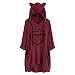 Produktbild Lazzboy Kapuzenpullover Frauen Druck Katzen Ohr Mit Kapuze Langärmliges Unregelmäßiges Spitzenblusen Hemd Damen Lang Oversize Hoodie Pullover Sweatshirt(Wein,2XL)