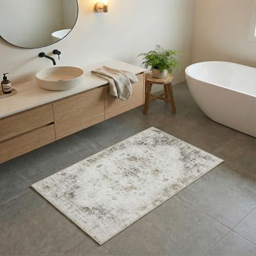 Tapete Área 2x4 Pies Beige para Sala y Dormitorio miniatura 3