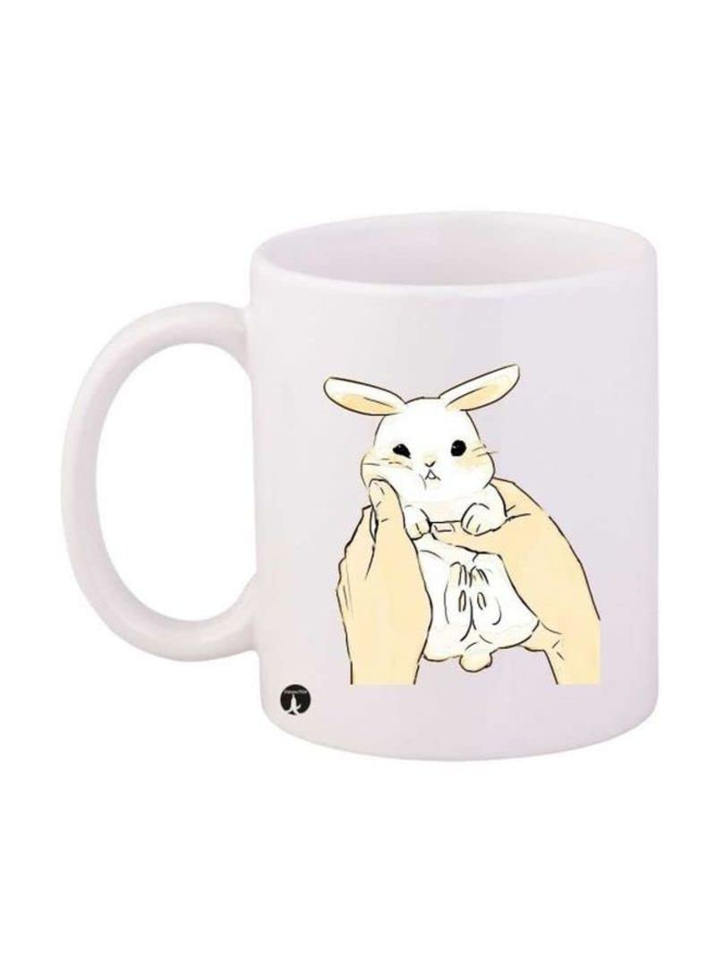 DUBAI STAR PRINTED Design Rabbit Mug White Beige Standard Size