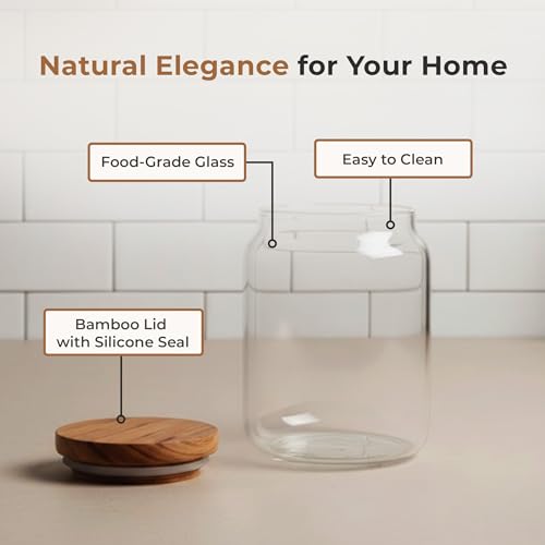 Image of HomeEssentials Premium Borosilicate Glass Jar with Airtight Lid - Small Kitchen Storage Container for Spices, Seeds, and Herbs - Heat-Resistant & Microwave Safe