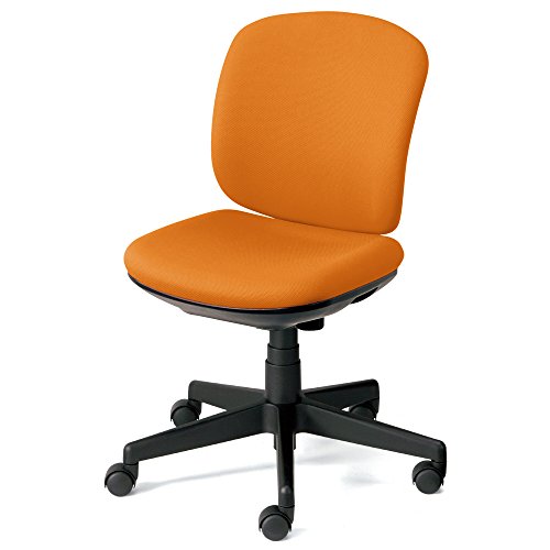 プラス オフィスチェア Presea ローバック ブラックシェル 肘なし オレンジ KC-K66SL 697870