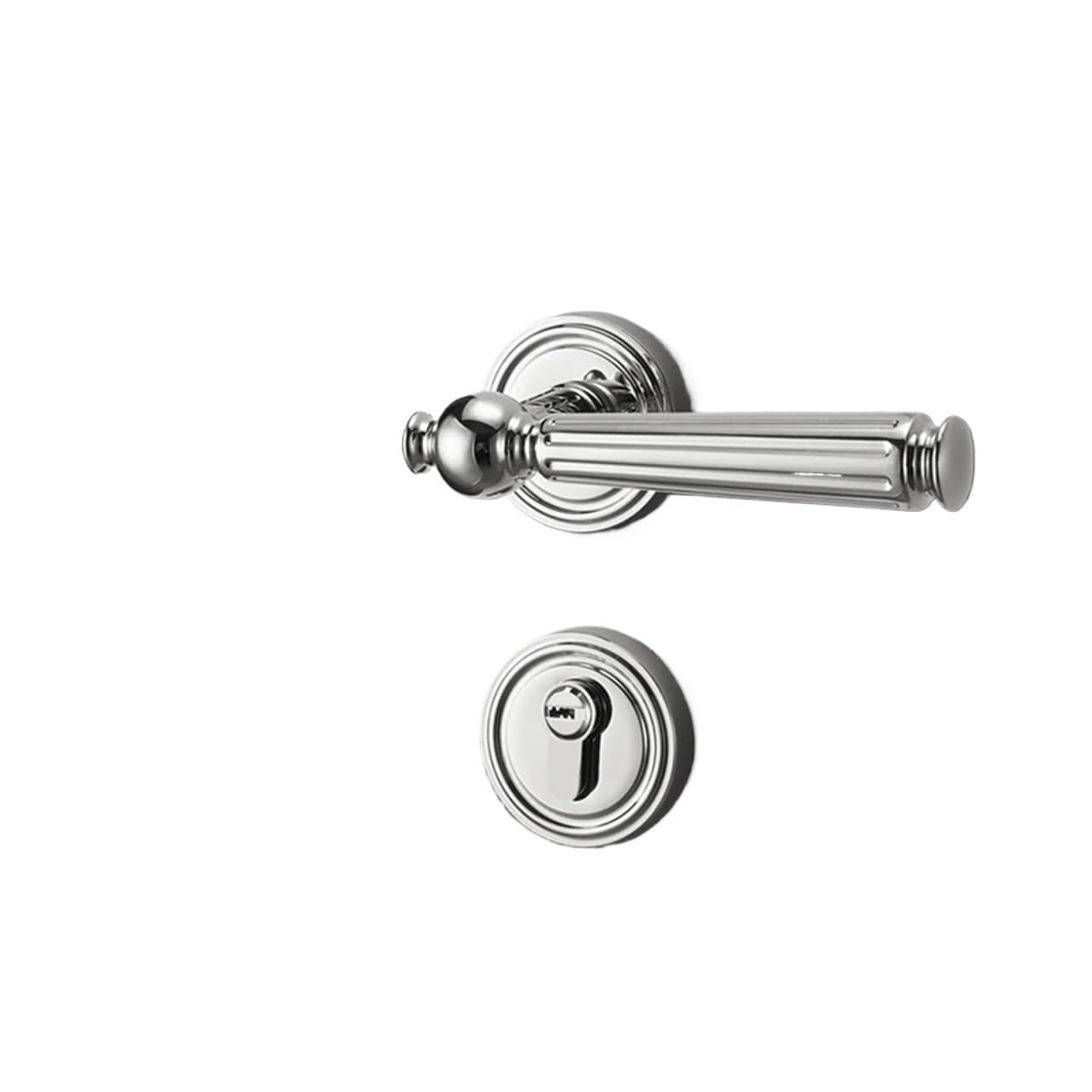 Sxolcoufoh Silvery Bedroom Wooden Door Split Handle Lock 1Pcs(Silvery)