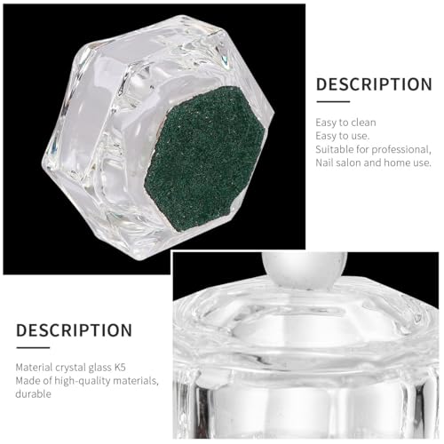 3 recipientes de cristal para uñas con tapa para manicura miniatura 6