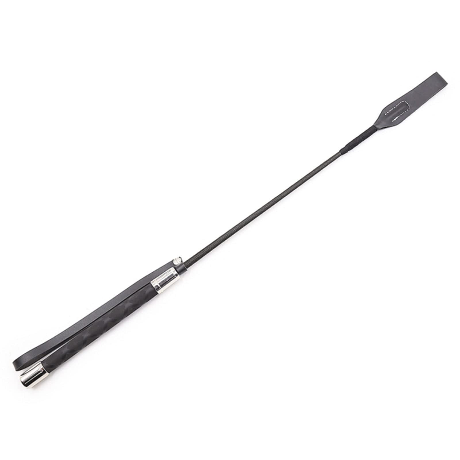 Wygwlg Black Riding Crop Horse Whip, Pu Leather Horsewhips, Lightweight Riding Whips, With Anti-Slip Grip Gel Handle, For Stage Performance, Cosplay, Equestrianism Training (Color : Size : 50Cm)