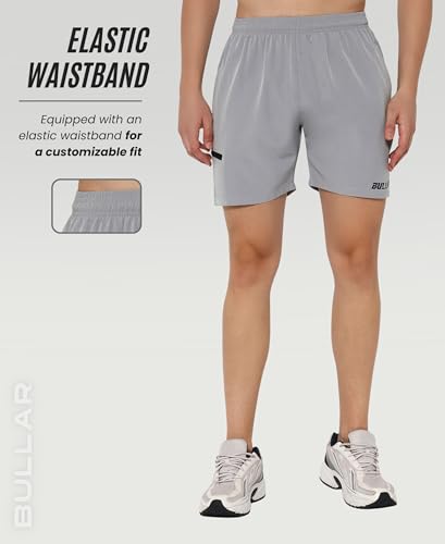 Image of BULLAR Premium Polyester Training Shorts Combo, Gym wear, Running, Sports,Workout Dryfit, Quick Dry Shorts with Drawstring