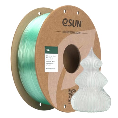 eSUN Clear PLA Filament 1.75mm Translucent 3D Printing Filament 1KG Spool (2.2 LBS) for 3D Printers Translucent Aqua